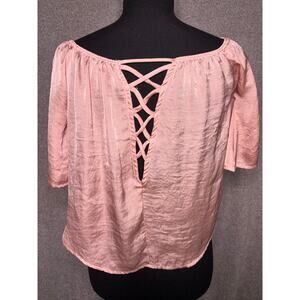 Vintage From 2000 Charlotte Russe Pink Lace Up Blouse Y2K S